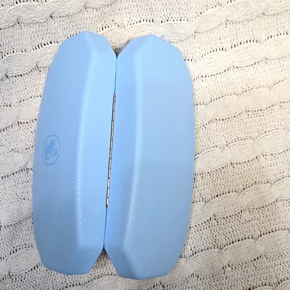 NWOT! SWAROVSKI Blue Eye Glass Case With Fabric Wipe - Picture 4 of 4